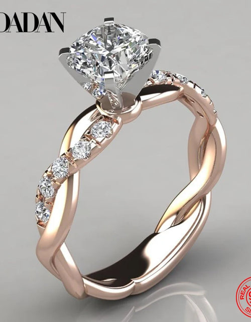 Load image into Gallery viewer, ZDADAN 925 Sterling Silver AAA White Cubic Zircon Ring For Women in Rose, White, and silver