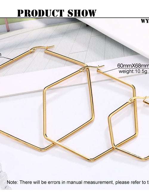 Load image into Gallery viewer, Fashion Ear Jewelry Glossy Hexagon Large Hoop Earrings For Women