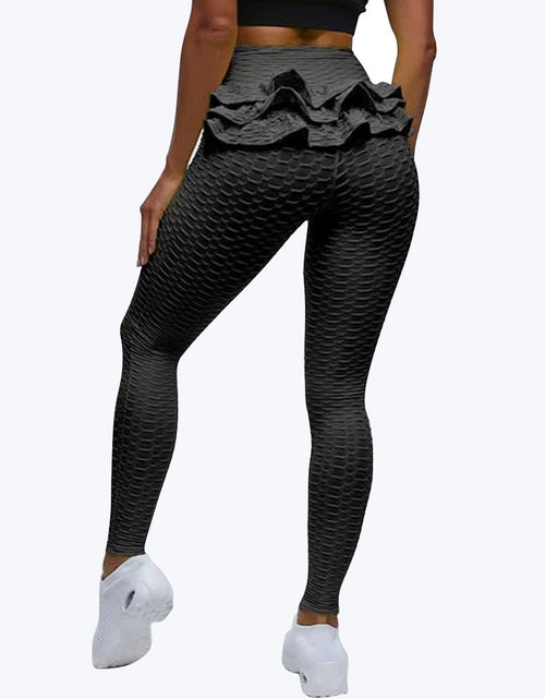Load image into Gallery viewer, Jacquard Bubble Yoga Pants High Waist Hip Raise Yoga Pants Yoga Pants Tight Large Size Sweat-Absorbent Breathable Sports Fitness Leggings Women