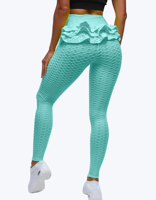 Load image into Gallery viewer, Jacquard Bubble Yoga Pants High Waist Hip Raise Yoga Pants Yoga Pants Tight Large Size Sweat-Absorbent Breathable Sports Fitness Leggings Women