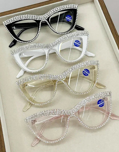 Load image into Gallery viewer, Women's Luxury Cat Eye Reading Glasses Shining Diamond