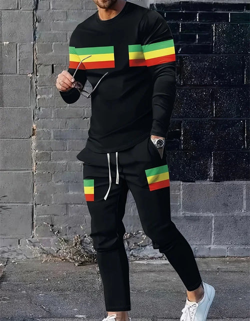 Load image into Gallery viewer, Spring Men's Long Sleeve Pant Sets  Printed Men's Set Everyday Fashion in Multiple color Variations