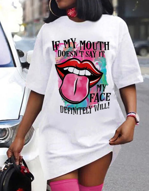 Load image into Gallery viewer, Women's Loose Fitting Short Sleeved T-shirt Dress