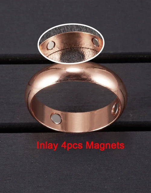 Load image into Gallery viewer, Pure Copper Magnetic Rings for Women Men Health Energy Finger Open Cuff Adjustable Jewelry Resizable