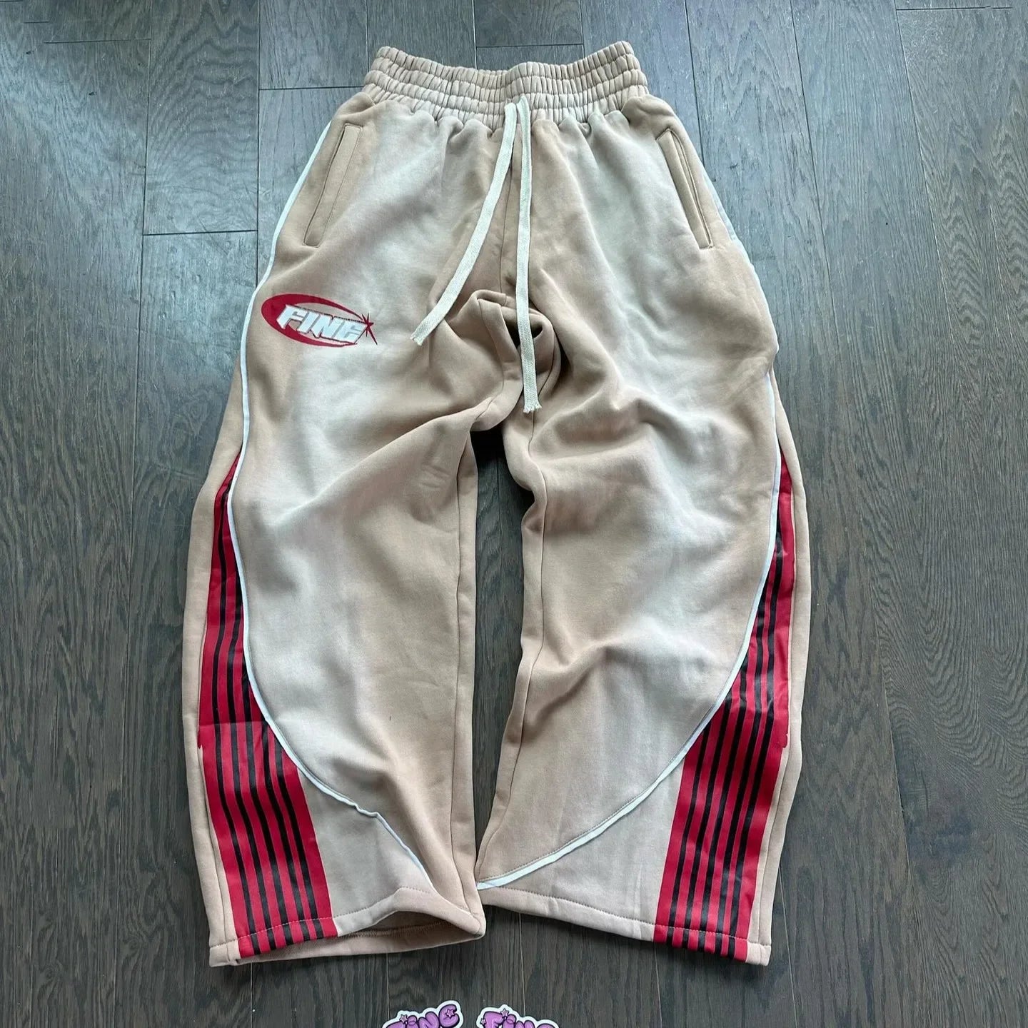Fashion Stripes Pants New American Trend Hip Hop Men Jogger Drawstring Sweatpants Oversize