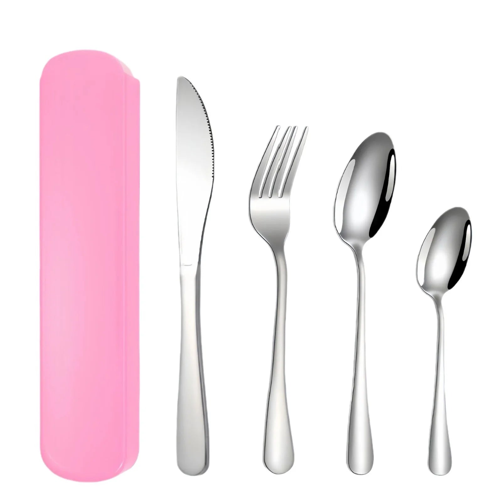 4 Pieces of Knives, Forks, Spoons and Tableware, Tableware with Storage Box, Portable Tableware