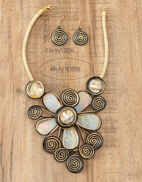 Load image into Gallery viewer, African Fashion Necklaces Earrings Jewelry Set For Women
