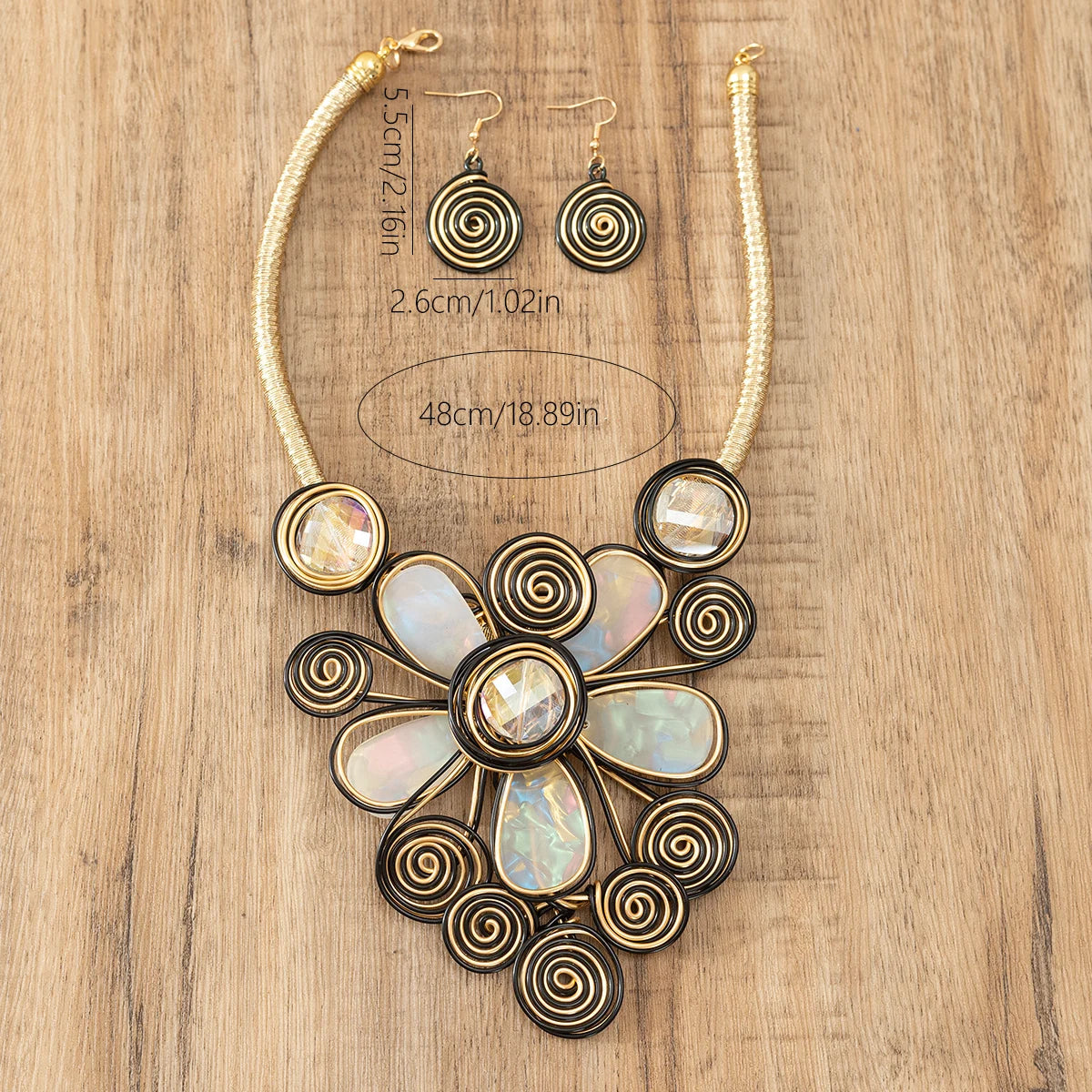 African Fashion Necklaces Earrings Jewelry Set For Women