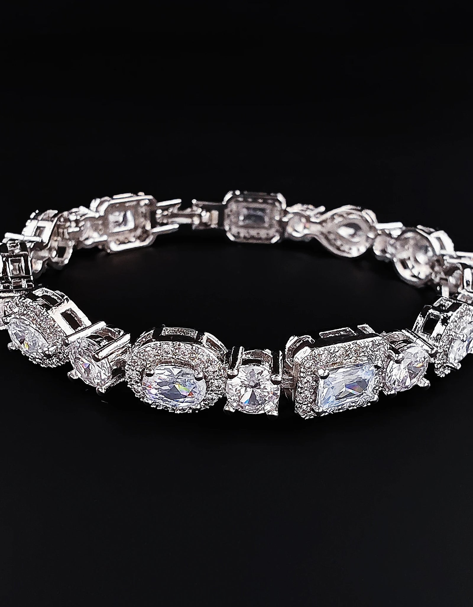 New l Luxury Oval Rectangle Silver Color  Bracelet Bangle for Women
