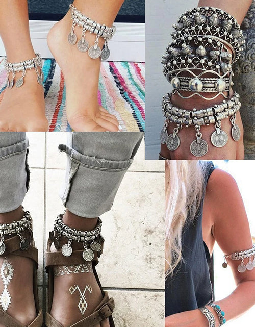 Load image into Gallery viewer, Bohemia Silver Color  Coin India Women's Anklet Chain