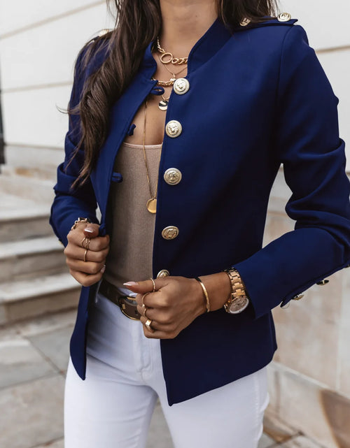 Load image into Gallery viewer, Casual O-neck Long Sleeve Jacket Outerwear Office Fashion Elegant Solid Blazer Coat For Women