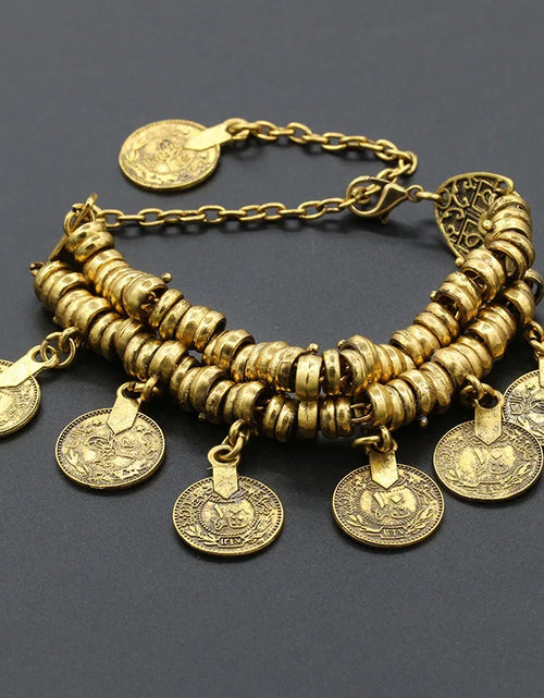 Load image into Gallery viewer, Bohemia Silver Color  Coin India Women's Anklet Chain