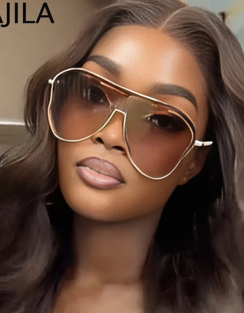Load image into Gallery viewer, Oversized Hollow One-Piece Sunglasses Women Big Frame  Special-Shaped Sun Glasses