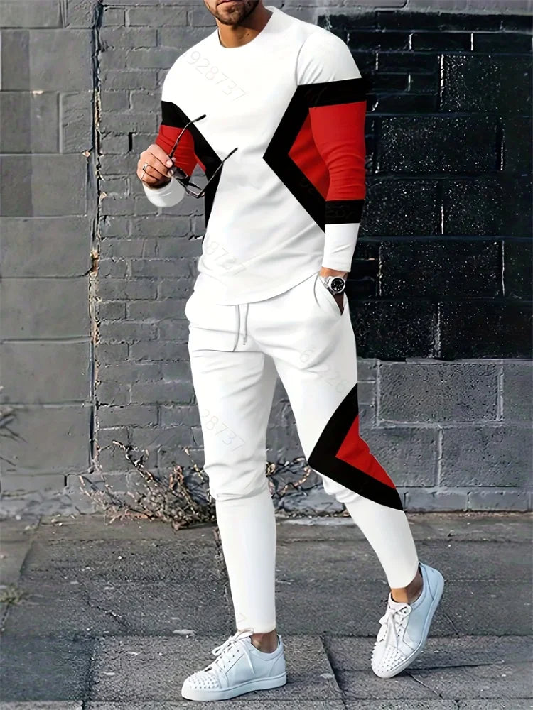 Spring Men's Long Sleeve Pant Sets  Printed Men's Set Everyday Fashion in Multiple color Variations