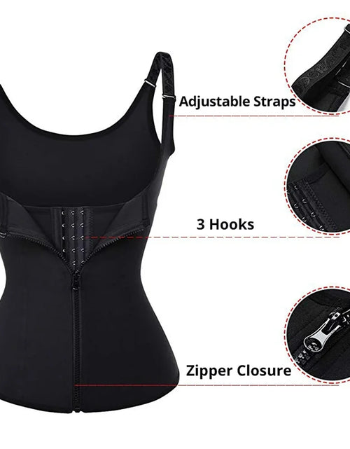 Load image into Gallery viewer, Waist Trainer Tank Top For Women Zipper Body Shaper Tummy Control Sleeveless Top, Women's Activewear Body Shaping