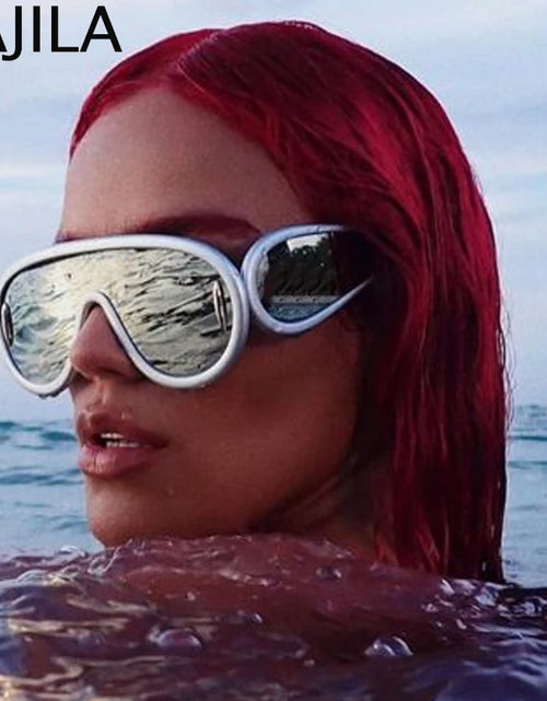 Load image into Gallery viewer, Oversized Wave Mask One-Piece Sunglasses Women Y2K Punk Sports Sun Glasses 2025