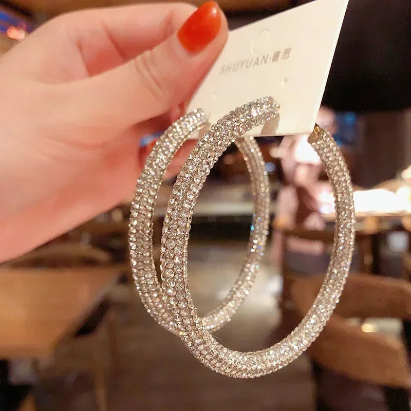Big Full Crystal Circle Hoop Earring
