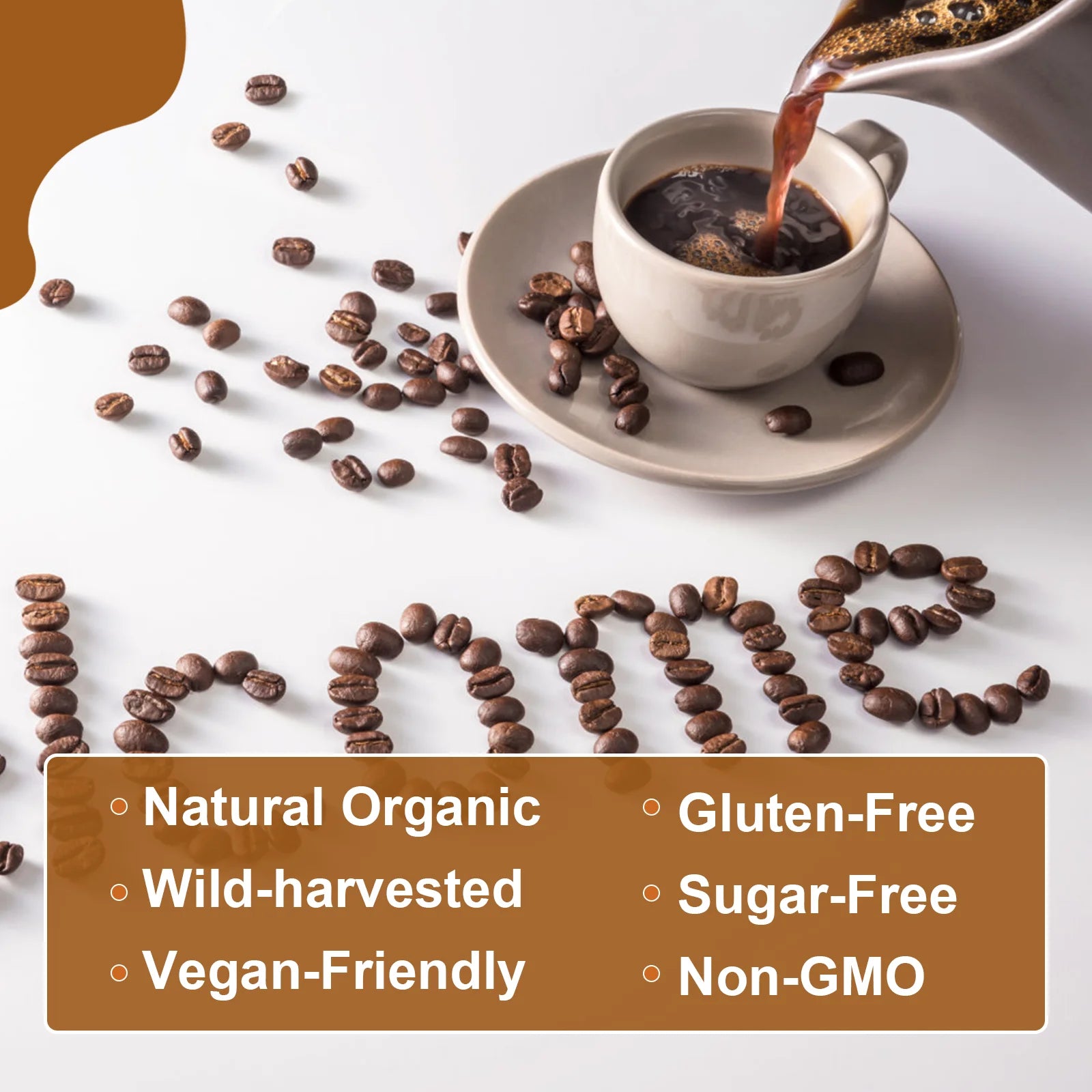 10 in 1 Mushroom Coffee Mixed Reishi & Lion's Mane Mushrooms Support Immunity and Focus Health Boost Memory 70g NO-GMO