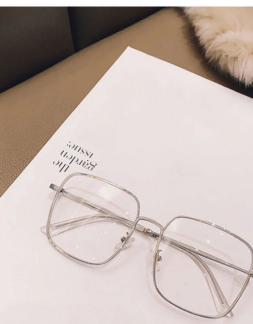 Load image into Gallery viewer, Oversized Anti Blue Light Glasses  Diamond Studded Oversized Square Eyeglasses With Glitter Frames