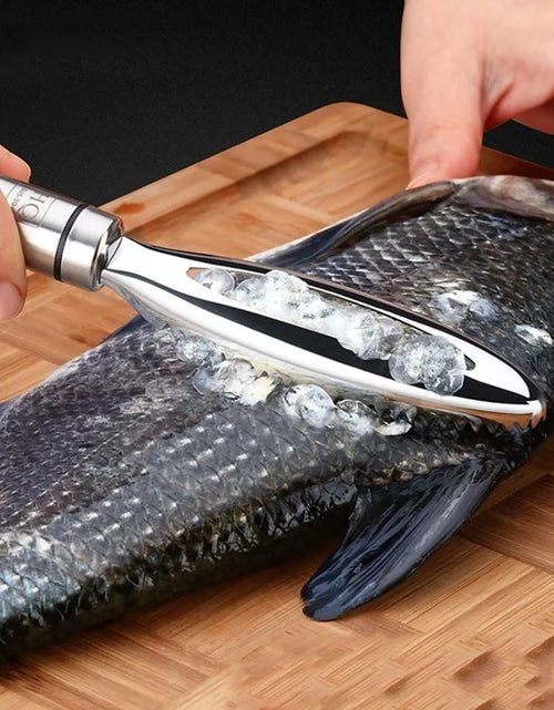 Load image into Gallery viewer, Stainless Steel Fish Scales Scraper Grater Eco-Friendly Kitchen Tool for Fast Cleaning And Bone Tweezers Seafood Gadget
