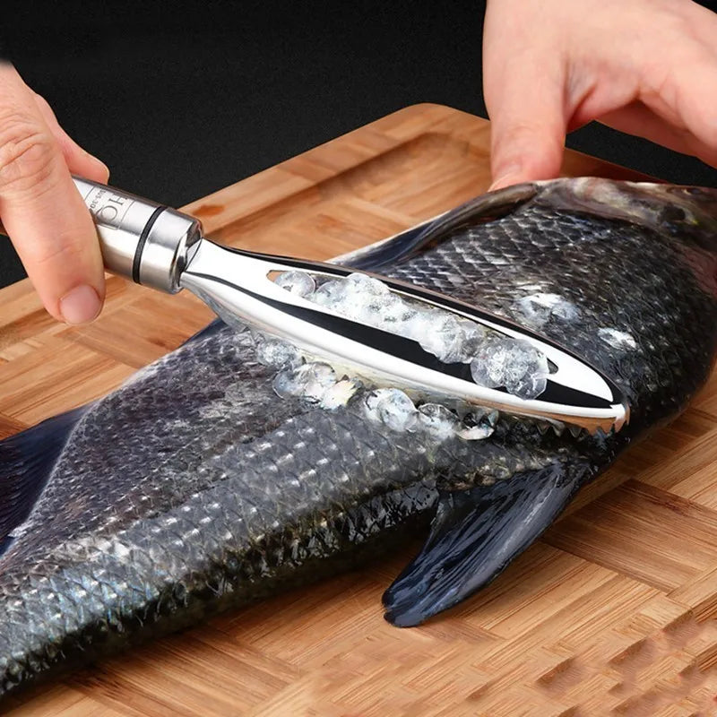 Stainless Steel Fish Scales Scraper Grater Eco-Friendly Kitchen Tool for Fast Cleaning And Bone Tweezers Seafood Gadget