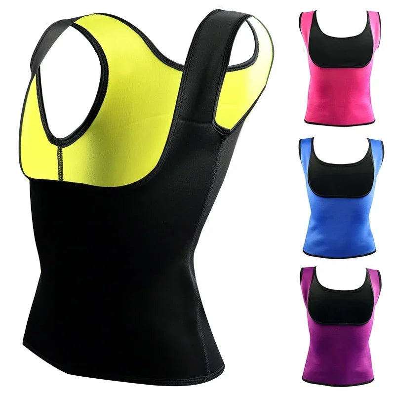 Plus Size Women's Neoprene Sauna Sweat Waist Trainer Corset Tank Top Vest Sport Workout Slimming Shaper S-6XL Fitness Clothing