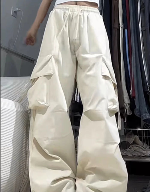 Load image into Gallery viewer, Retro Vintage High Street Baggy Pants Fashion Women Oversized Drawstring Pocket New Pant Casual Streetwear Loose Jogger Trousers