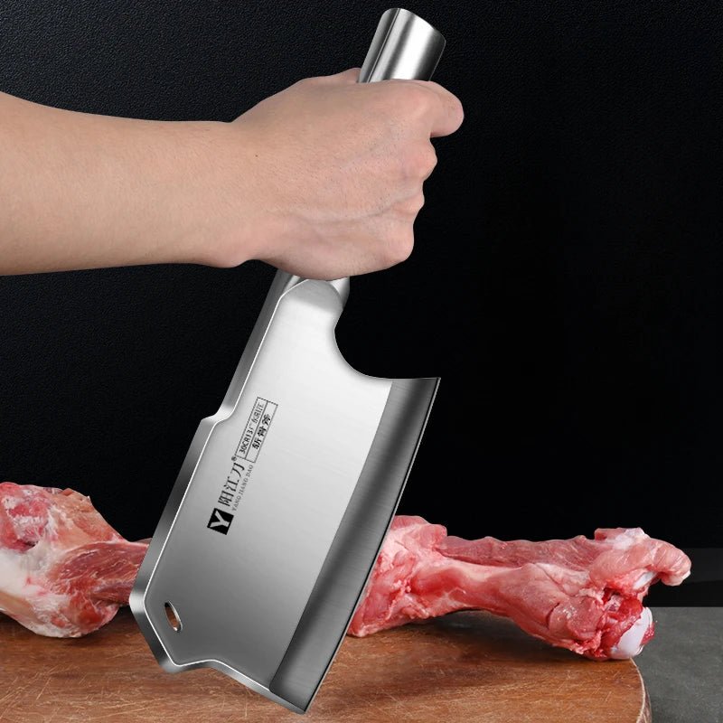 Forged Bone Cutting Knife Stainless Steel Special Kitchen Knife for Bone Chopping Short Blade Handle Length 14cm