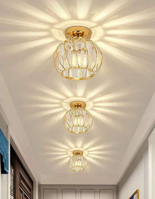 Load image into Gallery viewer, Luxury Hallway Corridor Lamp Lighting Fixtures Crystal Ceiling Lamp Flush Mount Modern Design Crystal Chandelier