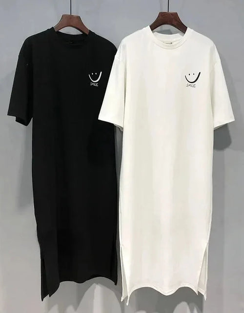 Load image into Gallery viewer, Women's  New Short Sleeved T-shirt Dress Loose Mid Length Over Knee Dress