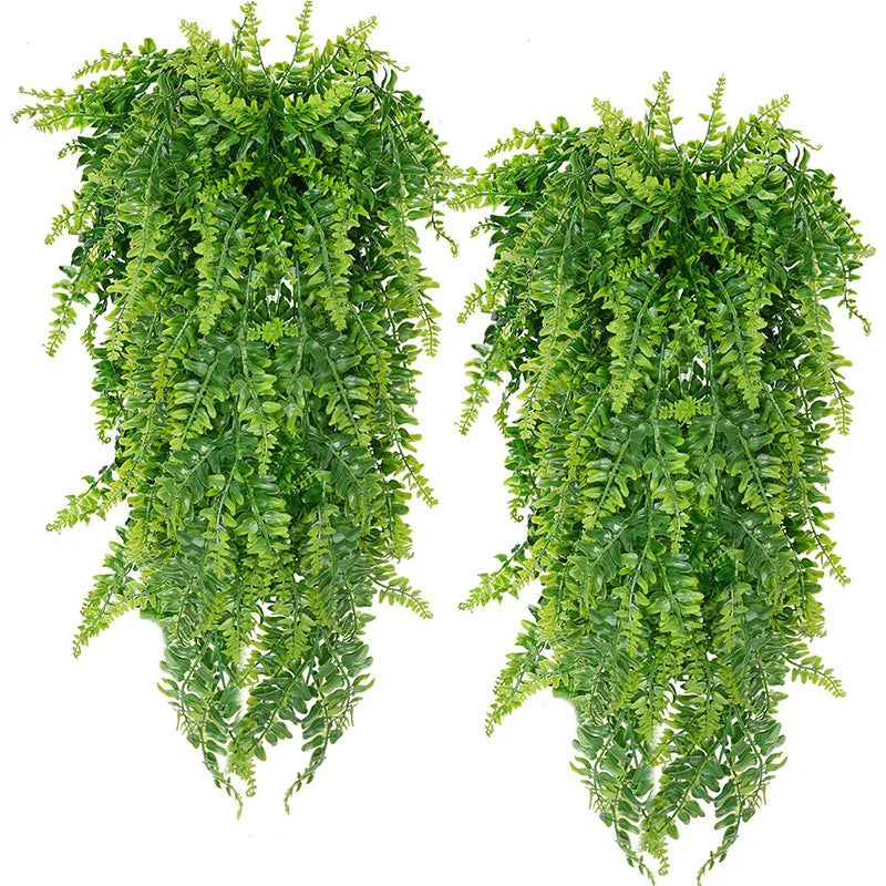 90cm Persian fern Leaves Vines Home Room Decor Hanging Artificial Plant Plastic Leaf Grass Wall Balcony Decoration
