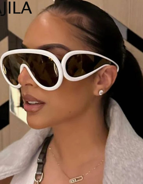 Load image into Gallery viewer, Oversized Wave Mask One-Piece Sunglasses Women Y2K Punk Sports Sun Glasses 2025