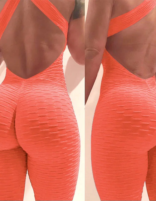 Load image into Gallery viewer, 2025 Sexy Halter Women's Tracksuit Yoga High Waist Play Suit Slim Sport Backless Top Running Sportswear Pants Push Up Jumpsuit