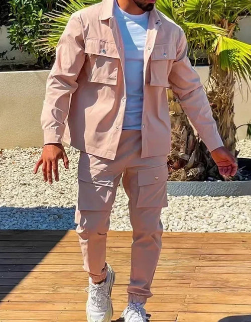 Load image into Gallery viewer, 2025 Fashion Men's Casual Sets Male Trend Streetwear Long Sleeve Jacket Coat