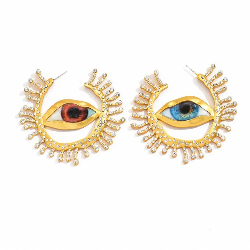 Baroque Style Vintage Alloy Big Eyes Dangle Earrings For Women Jewelry New Arrival Fashion Exaggerated