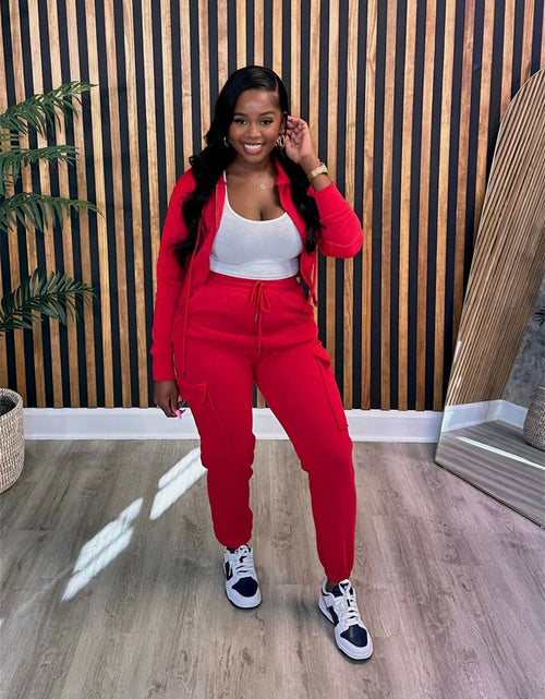 Load image into Gallery viewer, Two Piece Outfits for Women Sport Suit Matching Tracksuit Casual Top and Pants Sets