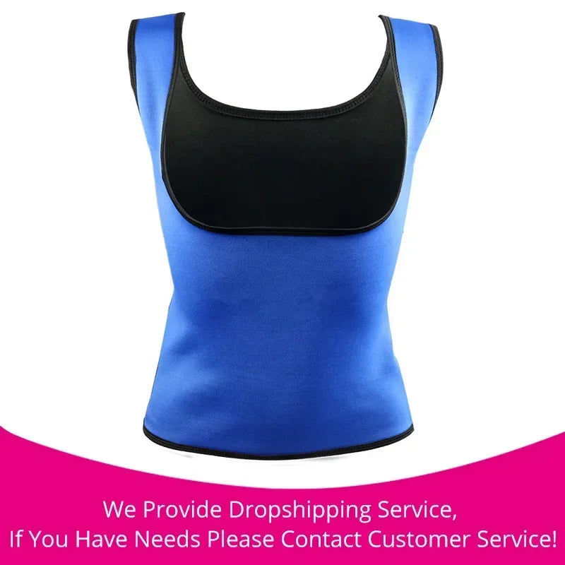 Plus Size Women's Neoprene Sauna Sweat Waist Trainer Corset Tank Top Vest Sport Workout Slimming Shaper S-6XL Fitness Clothing