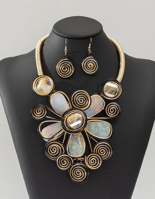 Load image into Gallery viewer, African Fashion Necklaces Earrings Jewelry Set For Women