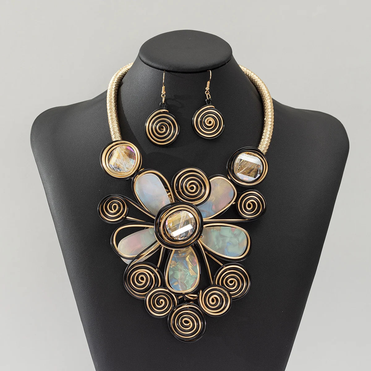 African Fashion Necklaces Earrings Jewelry Set For Women