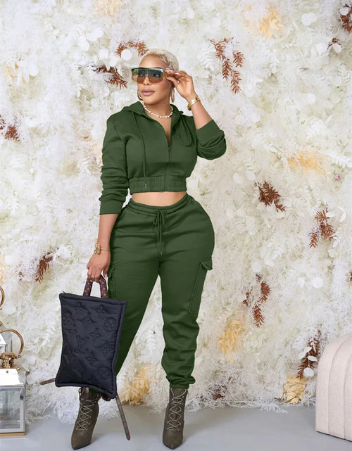 Load image into Gallery viewer, Two Piece Outfits for Women Sport Suit Matching Tracksuit Casual Top and Pants Sets
