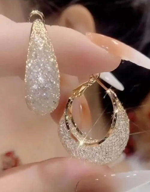 Load image into Gallery viewer, New Fashion Trend Unique Design Elegant Exquisite Luxury Mesh Zircon Earrings for Women