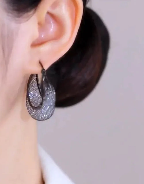 Load image into Gallery viewer, New Fashion Trend Unique Design Elegant Exquisite Luxury Mesh Zircon Earrings for Women