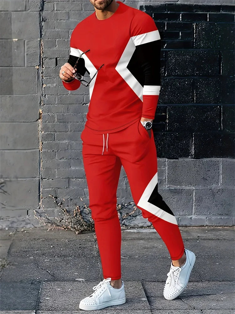 Spring Men's Long Sleeve Pant Sets  Printed Men's Set Everyday Fashion in Multiple color Variations