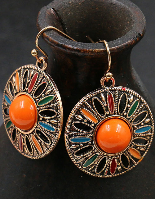 Load image into Gallery viewer, retro Bohemian style circular geometric women's earrings