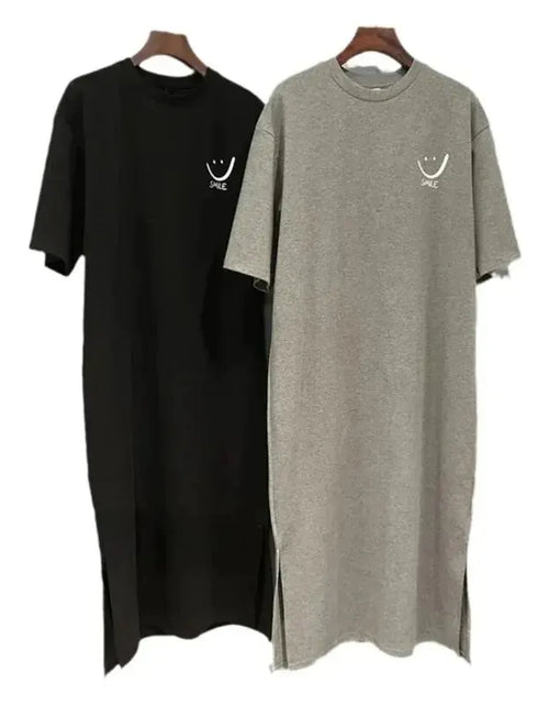 Load image into Gallery viewer, Women's  New Short Sleeved T-shirt Dress Loose Mid Length Over Knee Dress