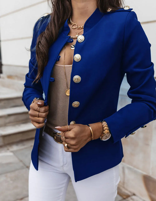 Load image into Gallery viewer, Casual O-neck Long Sleeve Jacket Outerwear Office Fashion Elegant Solid Blazer Coat For Women