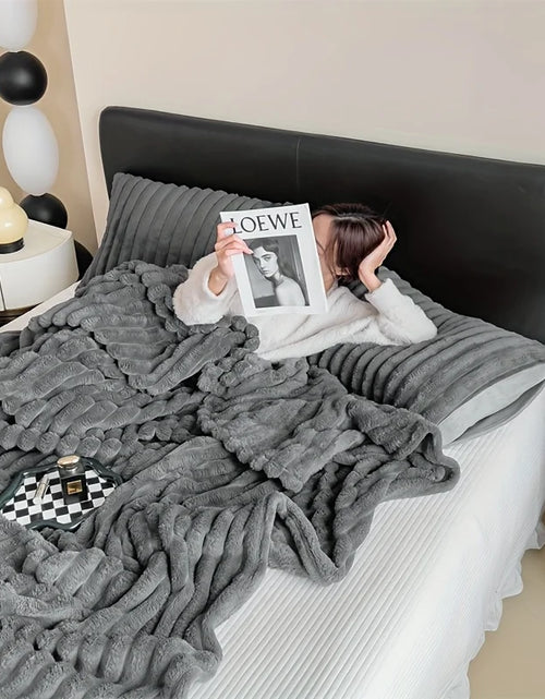 Load image into Gallery viewer, Simplicity Solid Color Thick Wide Strip Blanket