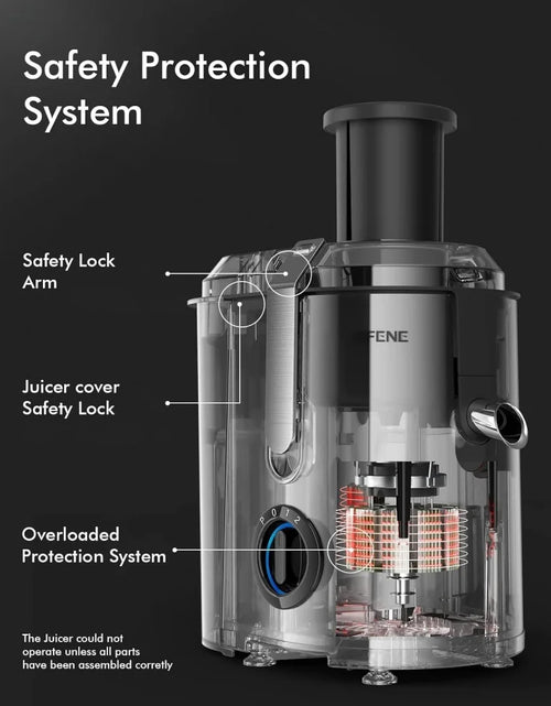 Load image into Gallery viewer, High-Power Hervigour Juicer Machine, Large 3.2" Feed Chute, Quick Juice Extractor for Whole Fruits & Veggies, 3-Speed Settings,