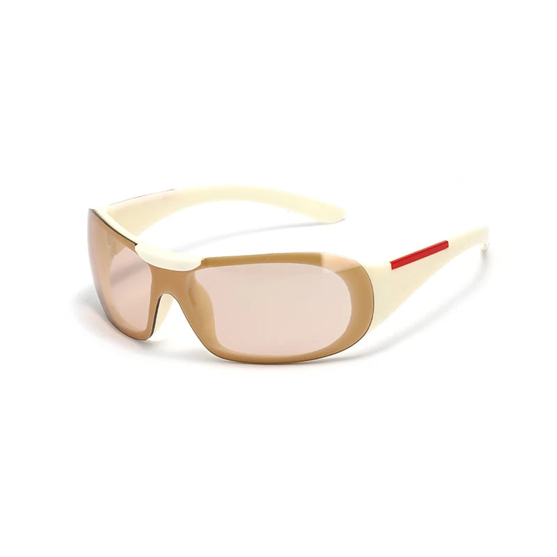 Vintage Large Frame Sunglasses for Women Fashion One Piece Y2K Sun Glasses Female Trending Shades UV400