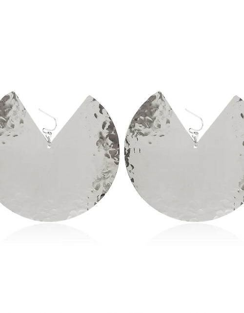 Load image into Gallery viewer, Oversized Fan-shaped Stainless Steel Dangle Earrings Alloy Big Drop Statement Earrings For Women